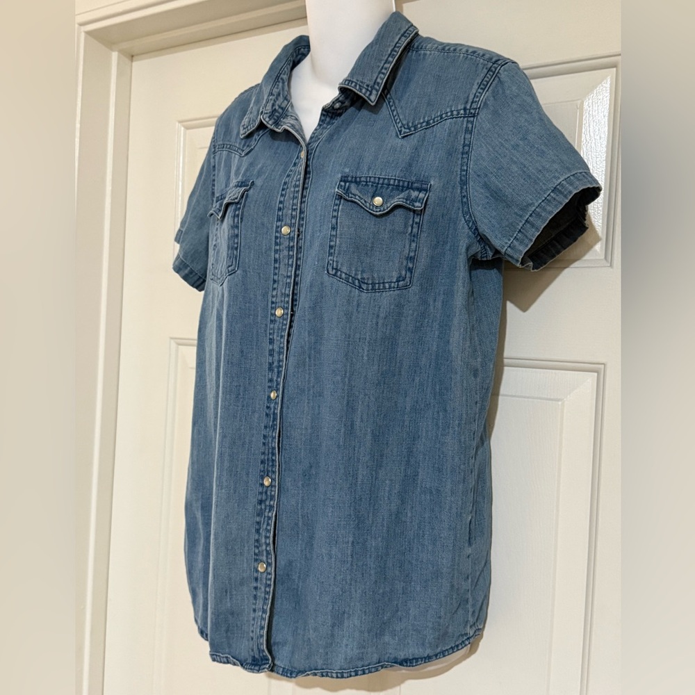 Wrangler Women's Denim Snap Button Down - Picture 2 of 9